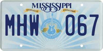 MS license plate MHW067