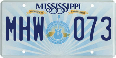MS license plate MHW073