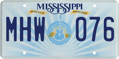 MS license plate MHW076
