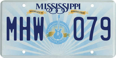 MS license plate MHW079