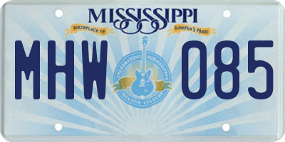 MS license plate MHW085