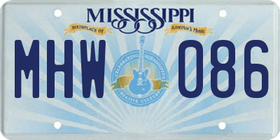 MS license plate MHW086