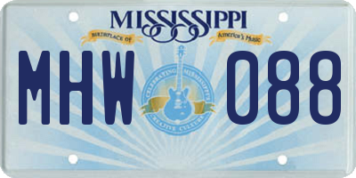 MS license plate MHW088