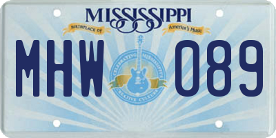 MS license plate MHW089
