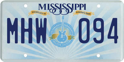 MS license plate MHW094
