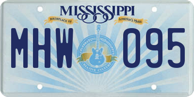 MS license plate MHW095