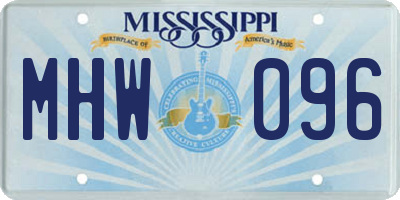 MS license plate MHW096