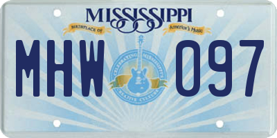 MS license plate MHW097
