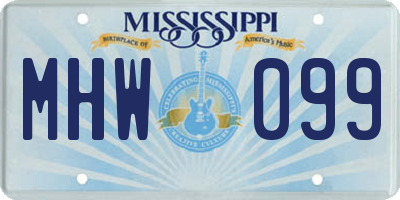 MS license plate MHW099