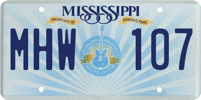 MS license plate MHW107