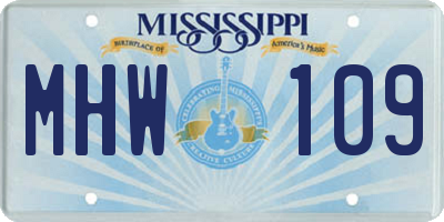 MS license plate MHW109