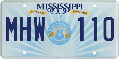 MS license plate MHW110