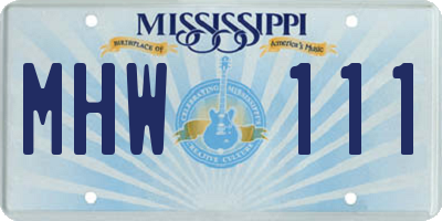 MS license plate MHW111