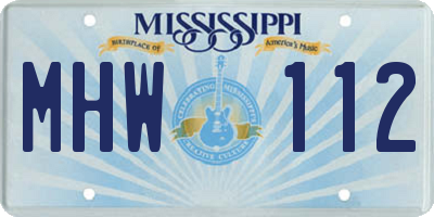 MS license plate MHW112