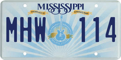 MS license plate MHW114