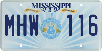 MS license plate MHW116