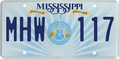 MS license plate MHW117