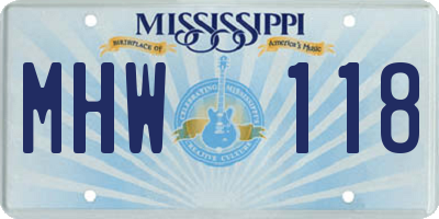 MS license plate MHW118