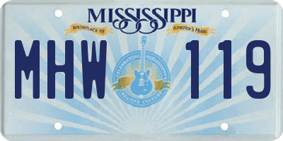 MS license plate MHW119