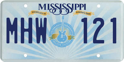 MS license plate MHW121
