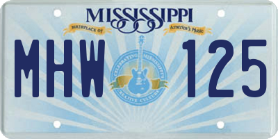 MS license plate MHW125