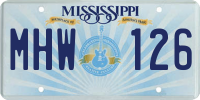 MS license plate MHW126
