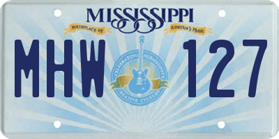 MS license plate MHW127
