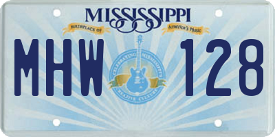 MS license plate MHW128