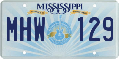 MS license plate MHW129