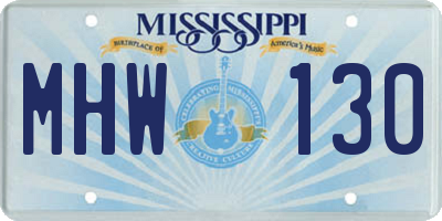 MS license plate MHW130
