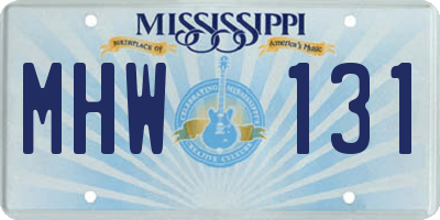 MS license plate MHW131