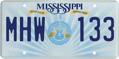MS license plate MHW133