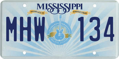 MS license plate MHW134