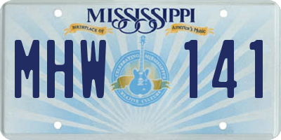MS license plate MHW141