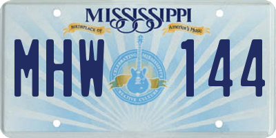 MS license plate MHW144