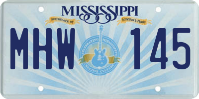 MS license plate MHW145