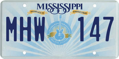 MS license plate MHW147