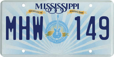 MS license plate MHW149