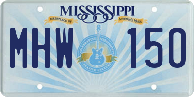 MS license plate MHW150
