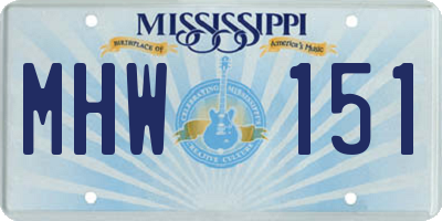 MS license plate MHW151