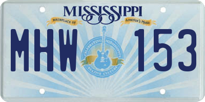 MS license plate MHW153