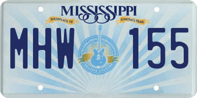 MS license plate MHW155