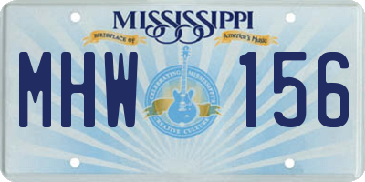 MS license plate MHW156