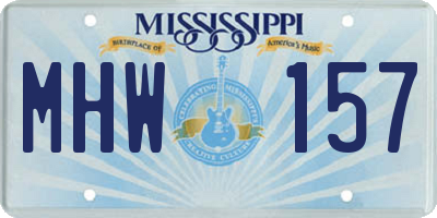 MS license plate MHW157