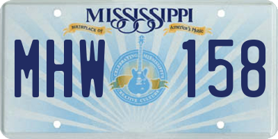 MS license plate MHW158