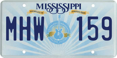 MS license plate MHW159