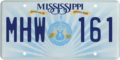 MS license plate MHW161