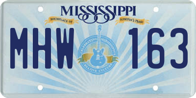 MS license plate MHW163