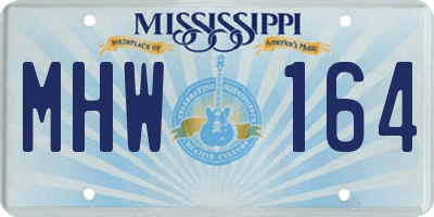 MS license plate MHW164