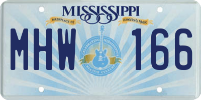 MS license plate MHW166
